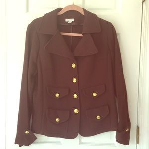 Joan Rivers Brown Knit Jacket Sz M